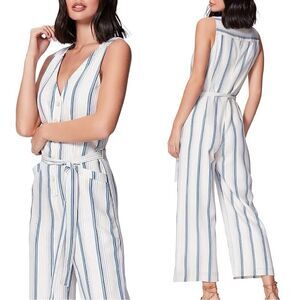 Paige Meade White Dream Blue White Jumpsuit Striped  Size 2